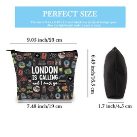 London Girls Weekend Gift London England UK Travel Souvenir Gift London Accessories Bag London Travel Toiletry Bag (Must Go London BLK EU)