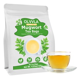 Olvvla - Premium Mugwort Tea - 2g X 60 Count - 100% Pure Natural Mugwort Tea Bag - Caffeine-free - Mugwort Herb Dried - Rich in Antioxidants & Support Digestion