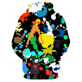 SYAIMN Men Women Unisex 3D Printed Colorful Pattern Plus Size Hoodied Large