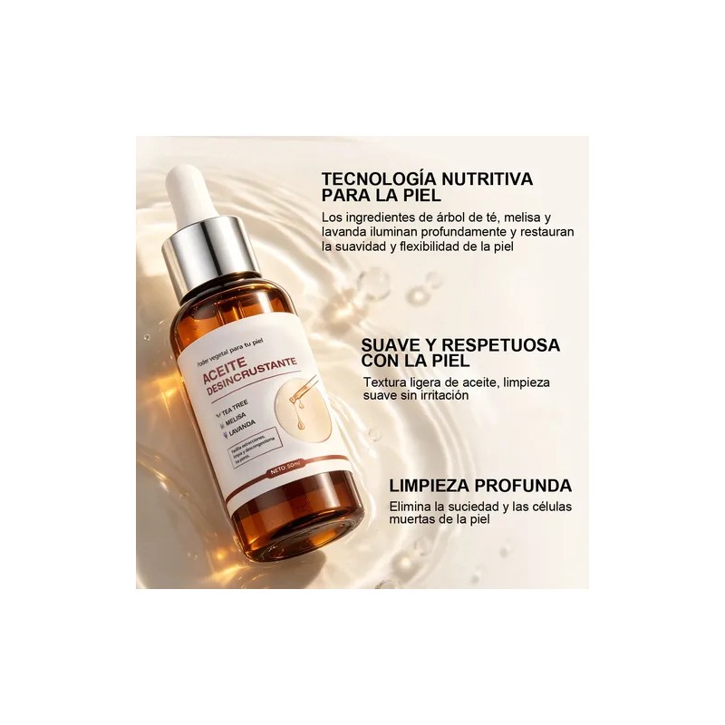 50ml*2 Facial Aceite Desincrustante Exfoliante Reduce Poros