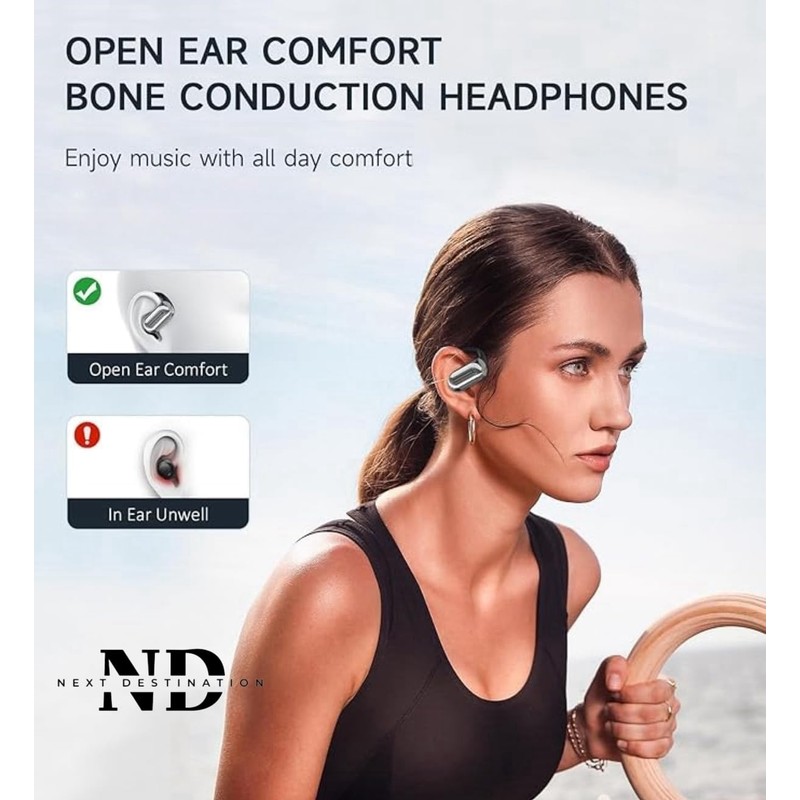 Next Destination Wireless Bluetooth 5.4 Sports Headphones with Hook Q16S