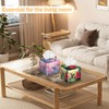 French Hummingbird Flower 2 Pcs Tissue Box Cover Square Leather