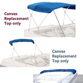 Savvycraft 4 Bow Bimini Top Replacement Cover, Durable Marine Grade Canvas Boat Canopy, Easy Install Zipper Sleeves, 4 Bow 96" L 91"-96" W Blue Color