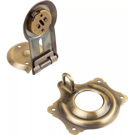 Lock & Lock Long Antique Brass Trunk Lock