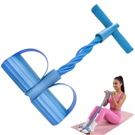 Banda de resistencia de 8 tubos con asas, equipo de fitness multifunción, cuerda de tensión TPE duradera para entrenamiento de cuerpo completo, abdome