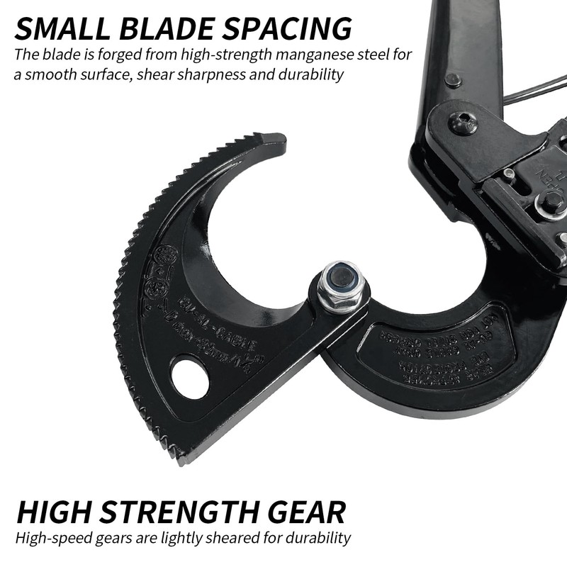 Socpuro Heavy Duty Ratchet Cable Cutter, Aluminum Copper Wire Up
