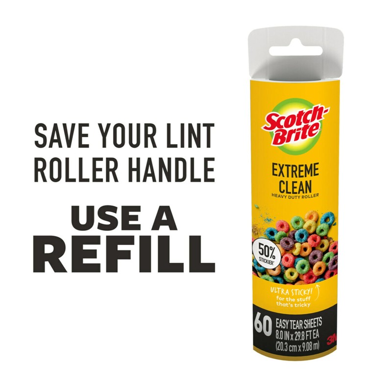 Scotch-Brite 50% Stickier Large Surface Lint Roller, Works Great On