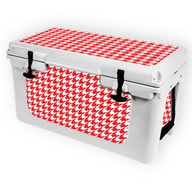 MightySkins (Cooler Not Included) Skin Compatible with RTIC 45 Cooler (2017 Model) - Red Houndstooth | Protective, Durable, and Unique Vinyl Decal wrap Cover | Easy to Apply | Made in The USA