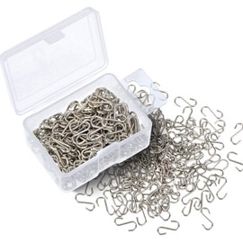 100 Pieces 0.55 Inch Small S Hooks Mini S Hanging Hooks Jewelry Hooks Key Chain Hooks Tags Hooks Metal S Hooks S Shaped Hanging Hooks Mini S Hooks Connectors S-Shaped Wire Hooks with Storage Box