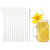 12 Pcs Reusable Glass Straws 8"x 8 mm Bent Glass