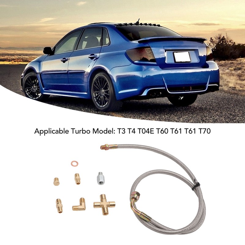 Turbo Oil Feed Line Kit 1/8PNT AN4 Fitting Oil Drain