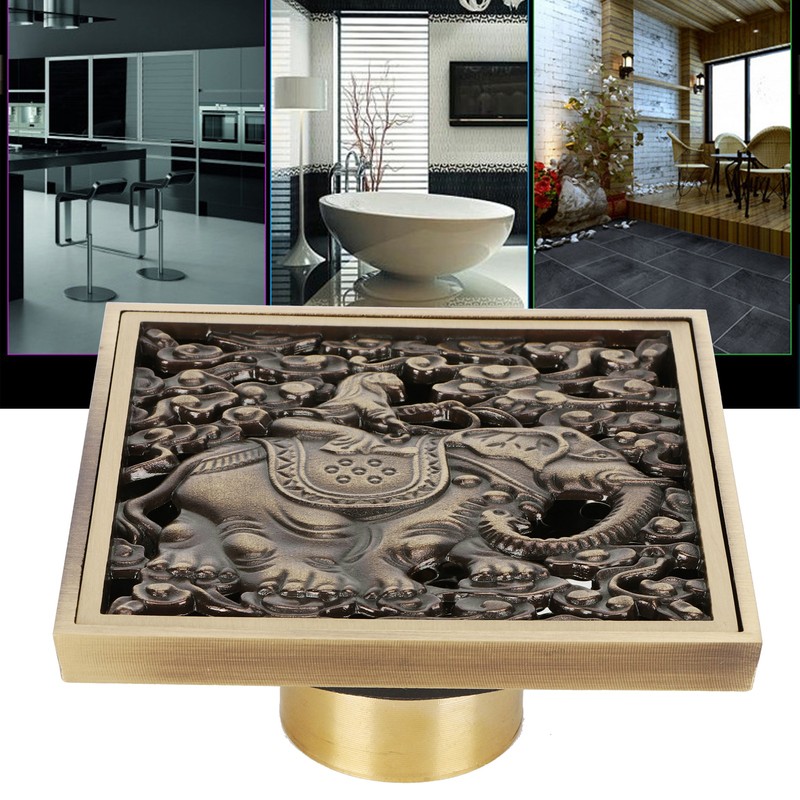 Floor Drain Antique Full Copper Shower Drain Kit for Kitchen