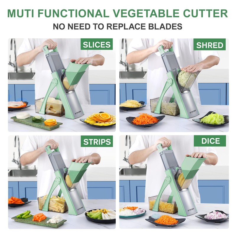 ZTQCSQ Upgraded Version All-in-1 Mandoline Slicer for Kitchen & Adjustable