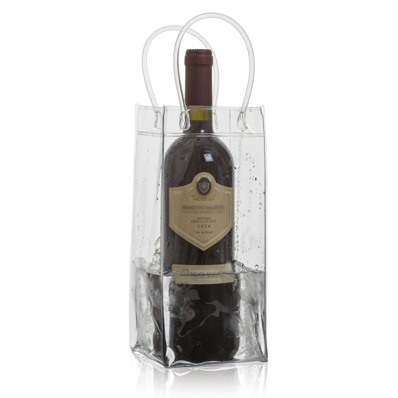 Wine Chiller Ice Bucket Plastic Bag Wine Cooler With Handle
