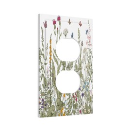 Nadoabtm Outlet Covers Vintage Herbs And Wildflowers Wall Plate 1 Gang Duplex Wall Plate Decorative Switch Plates Electrical Receptacle Faceplate Light Switch Cover for Bedroom living Room Decor