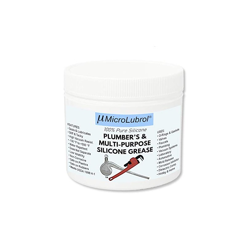 MicroLubrol Plumber's & Multi-Purpose Silicone Grease, 4 oz, Plumbing, Laboratory,
