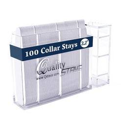 100 Plastic Collar Stays for Men's Dress Shirts – Collar Inserts (Classic White 2.5")