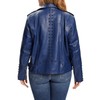 S P Y M Womens Faux Leather Jacket, Double Zip