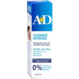 A+D Cuidado Intenso Pomada para Rozaduras de Pañal para Bebés 113g Ayuda a la prevención de rozaduras Con Óxido de Zinc y Aloe Hipoalergénica