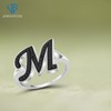 JEWELEXCESS Black Diamond Accent Sterling Silver A TO Z Initial