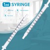 Gufastoe 50pcs 1ml Plastic Syringes with Caps Without Rubber Stopper