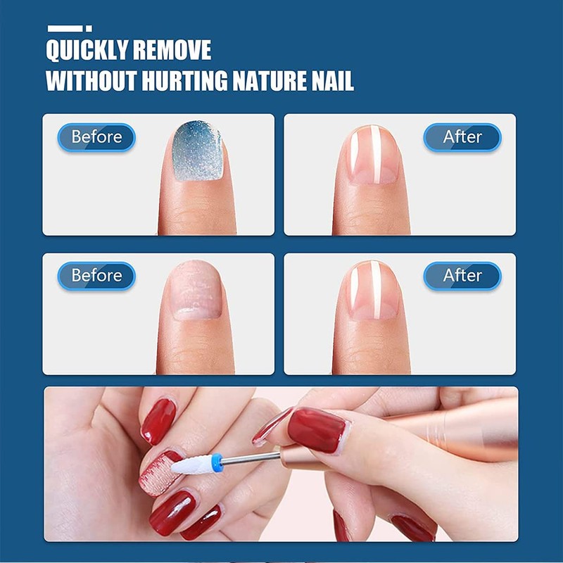 16pcs Ceramic Nail Drill Bits Set File Acrylic Manicure Pedicure