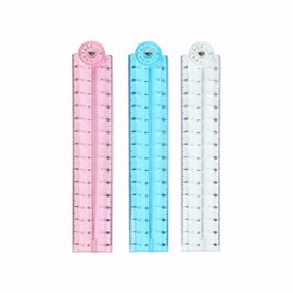 3 piezas regla plegable regla transparente regla suave para escuela maestro oficina suministros de aprendizaje (azul rojo transparente)