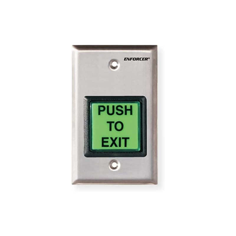 SECO-LARM Enforcer Single Gang Request-to-Exit Plate with 2 Illuminated Green