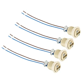 PATIKIL G9 Light Base Socket, 4 Pack Ceramic Lamp Bulb Holder Connector Lighting Replacement with 140mm Cable Wire for Halogen Incandescent LED Light Bulb