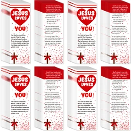 Bible Bookmarks Religious Valentines Christian Books of Bible Bible Verse Prayer Scripture Reading Jesus Loves You Bookmarks Gospel Tracts for Sunday School Office (Jesus Loves You 1, 120)