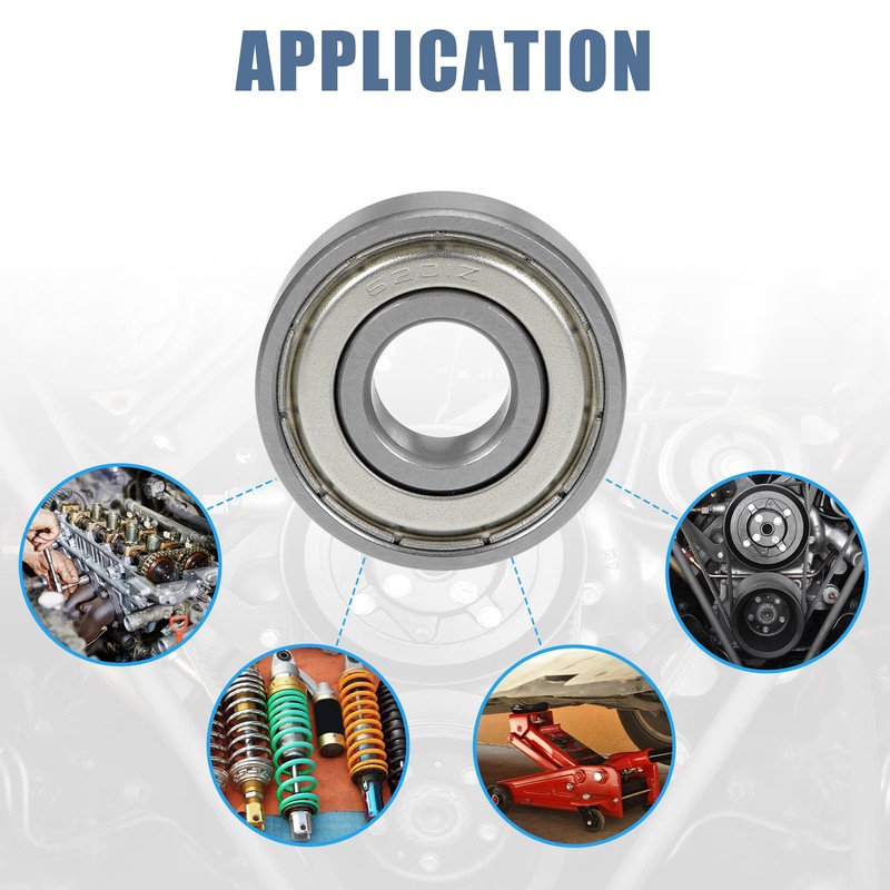 sourcing map 2 Pcs 6201ZZ Deep Groove Ball Bearing 12x32x10mm