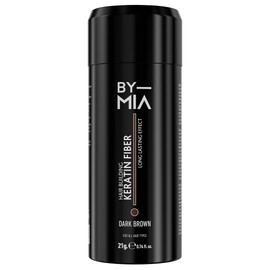 BY MIA Hair Building Keratin Fiber 21g | Dark Brown | Long Lasting Effect | Instant Volume for Thinning Hair | Easy Rinsing