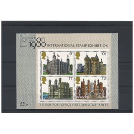 British Post Office first miniature stamp sheet - London 1980 International stamp exhibition SGMS1058 / 1980 / MNH/GB