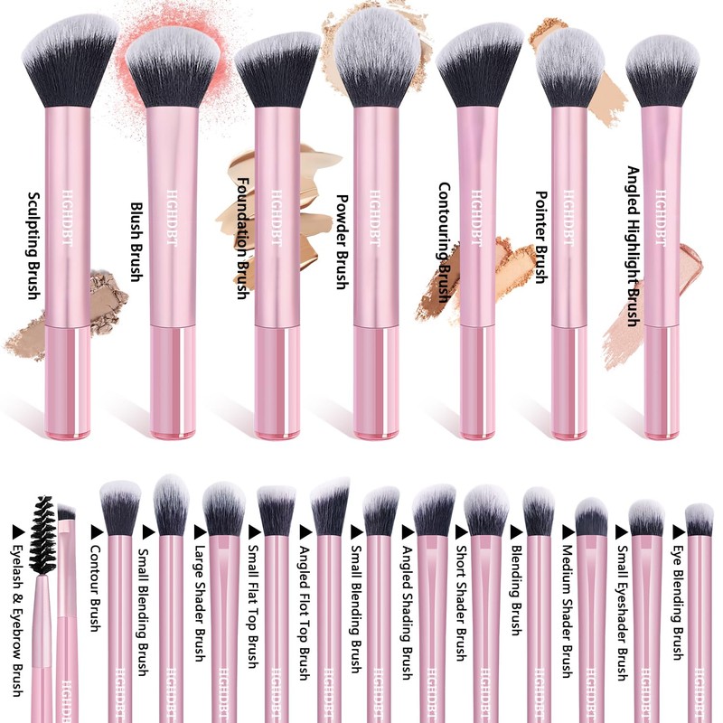 57Pcs Pink Makeup Brushes Set Professional with Case Premium Synthetic