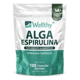 🌱💊 Wellthy Espirulina 120 Cáps | Energía, Detox & Nutrición Verde 🌊💚