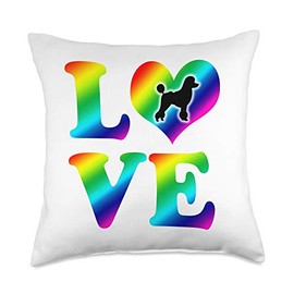 Poodle Pride Rainbow Love, Dog Lover, Poodle Puppy Throw Pillow