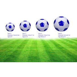 Soccer Ball Size 2 White Blue Suitable for Kids Toddler Boy Gift Training Practice 1-3 Years Old Needle in The Push Stick of Pump