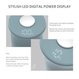 Salt and Pepper Grinder Set with LED Power Display,Larger Capacity Salt and Pepper Shakers Set Electric Rechargeable with Flexible Coarsenes,LED Light,One Hand Operation for Kitchen(Blue)