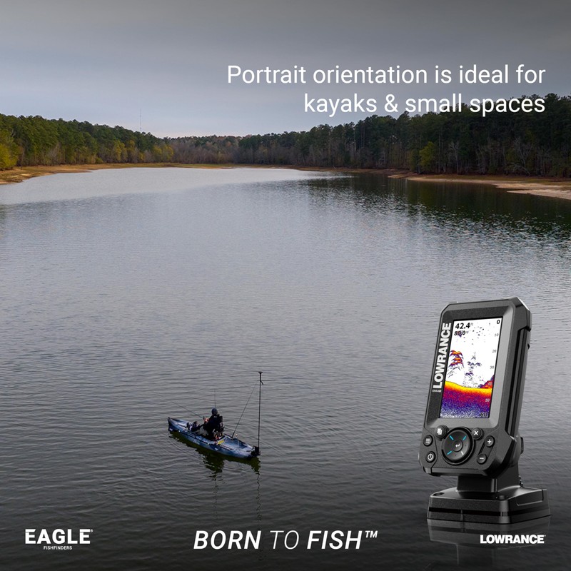 Lowrance Eagle 4X FishFinder with Bullet Transducer, 4-inch IPS Portrait