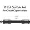 FIRJOY 12" Valet Rod for Closet Pull Out (1 Pack,