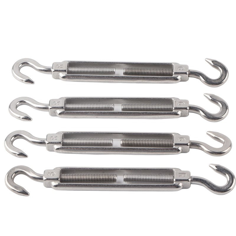 4Pcs Hook to Hook Turnbuckle Stainless Steel Hardware Kit for