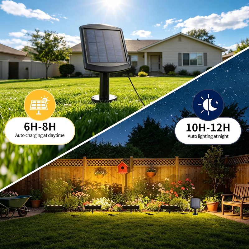 Sublume Solar Tree Lights Outdoor, Palm Tree Ring Uplights with