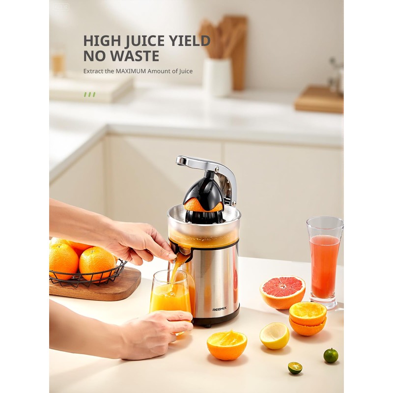 Reemix Electric Citrus Juicer - Orange, Lemon, Grapefruit Juicer with