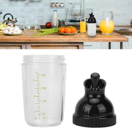 Salad Dressing Container, Safe Salad Dressing Shaker Easy to Operate Prevent Leakage with Lid for Kitchen (Black)