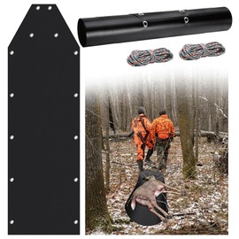 Generic Deer Sled, Portable Thickened Snow Sledding Pad Utility Sled Yard Glider Drag Mat with Deer Drag Straps for Hauling Ice Fishing Supplies, Fire Wood, Fishing Gear and Accessories