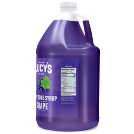 Lucy's Family Owned - Shaved Ice Snow Cone Syrup, Grape - 1 Gallon (128oz.)