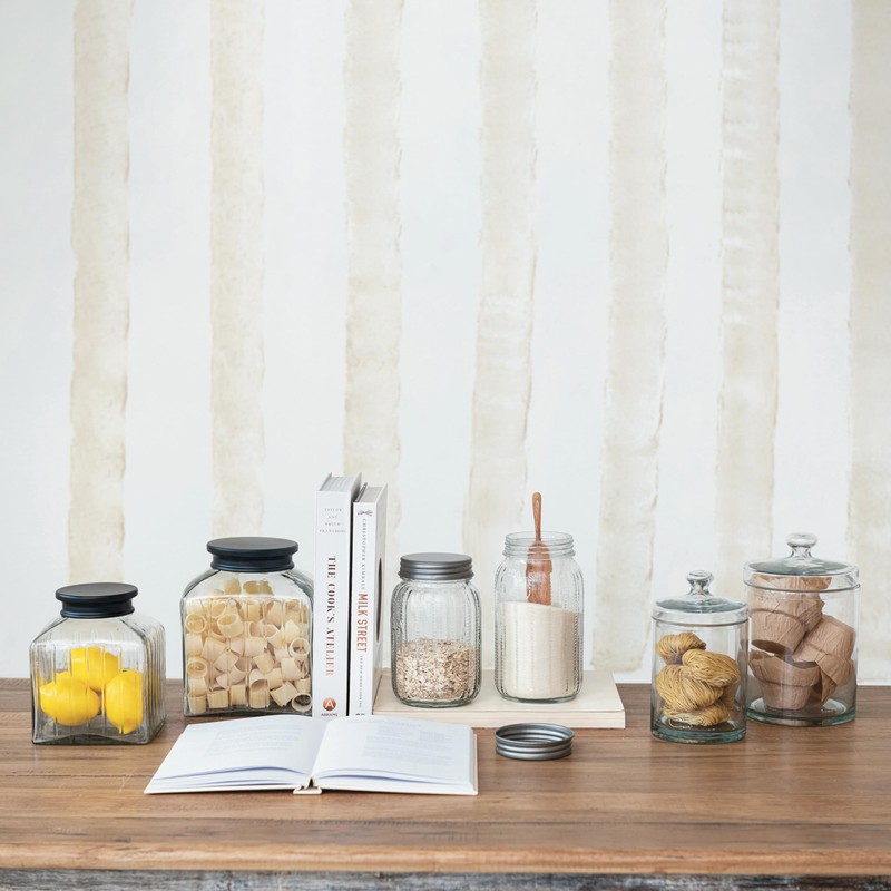 Creative Co-Op, Clear Classic Glass Jar with Lid, 7 Cup