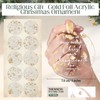 Thyle 30 Sets Christmas Tree Christian Ornaments Gold Foil Acrylic