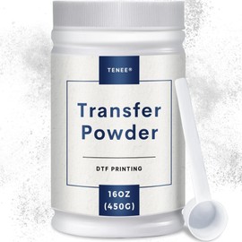 DTF Powder 450g/16oz White DTF Powder Adhesive, Upgrade DTF Transfer Powder with Super Adhesion, Waterproof and Durability for All Fabric.