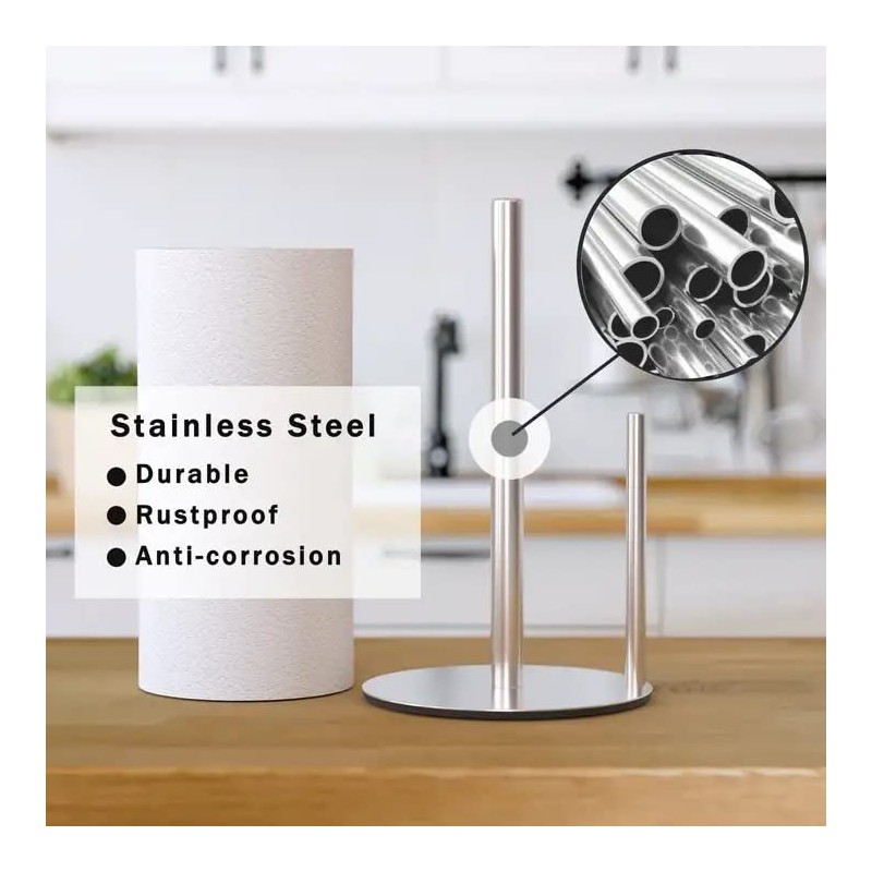 Paper Towel Holder Silver Kitchen Roll Holder, Premium Stainless Steel